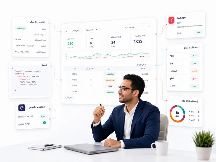Webhook and integration settings inside Taloo: Delivery monitoring